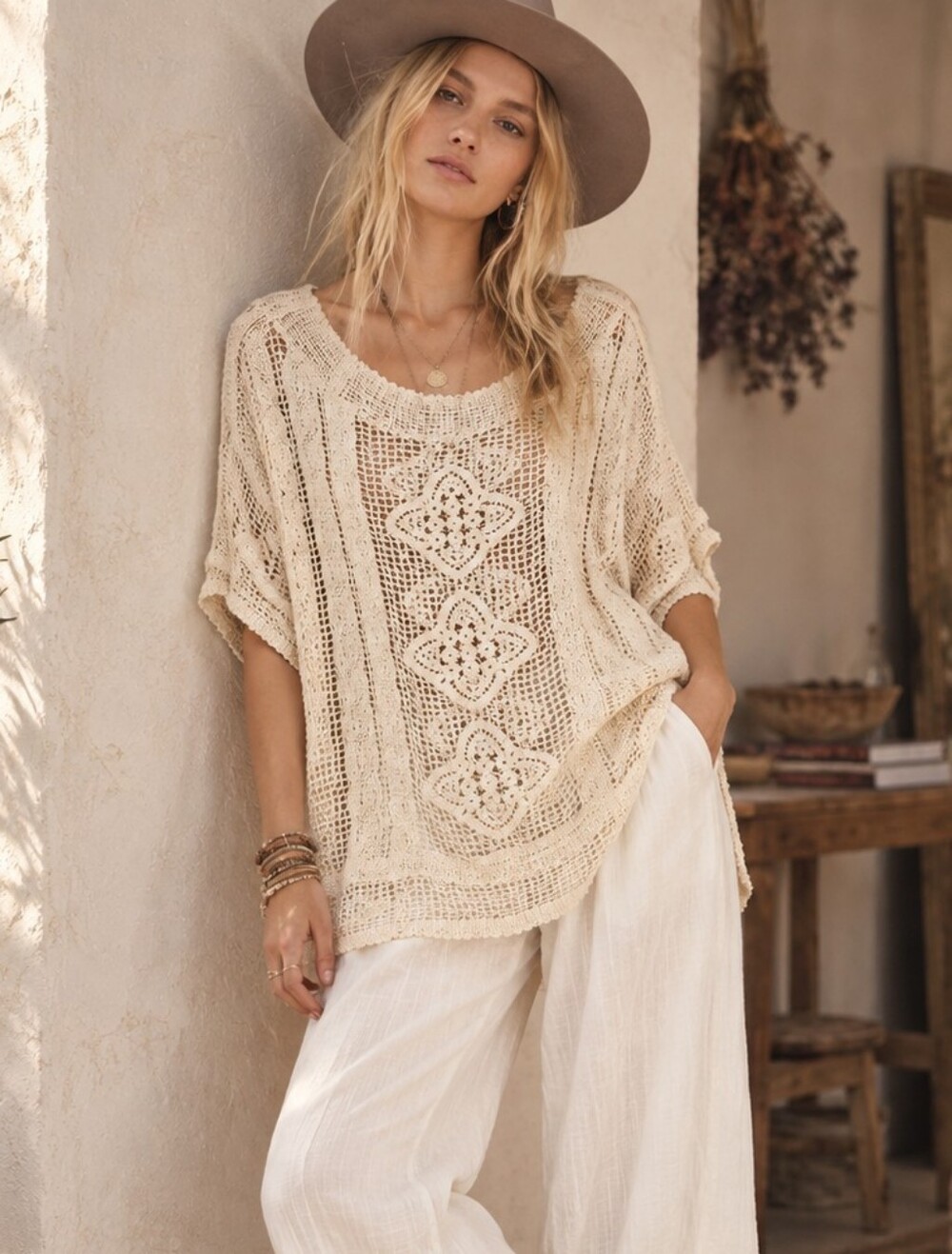 NWT Dex Crochet Top Size 2X Boho Open Knit Festival Style